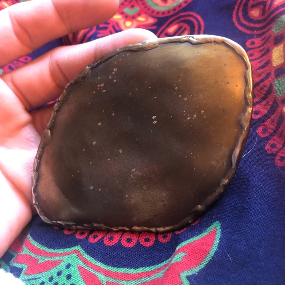 Vtg Handmade metal belt buckle